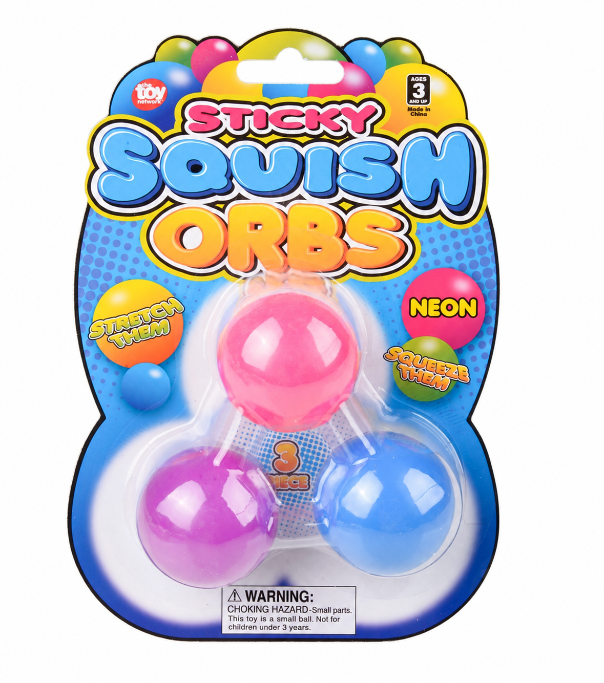 Squish Sticky Neon Orbs 3-Pack