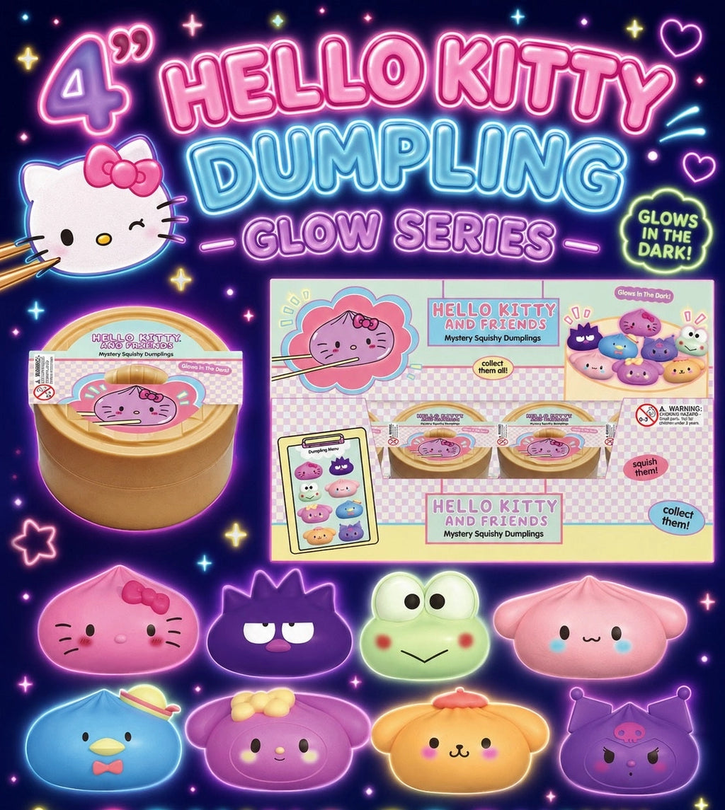 Hello Kitty and Friends Mystery Squishy Dumpling Glow in the Dark Edition