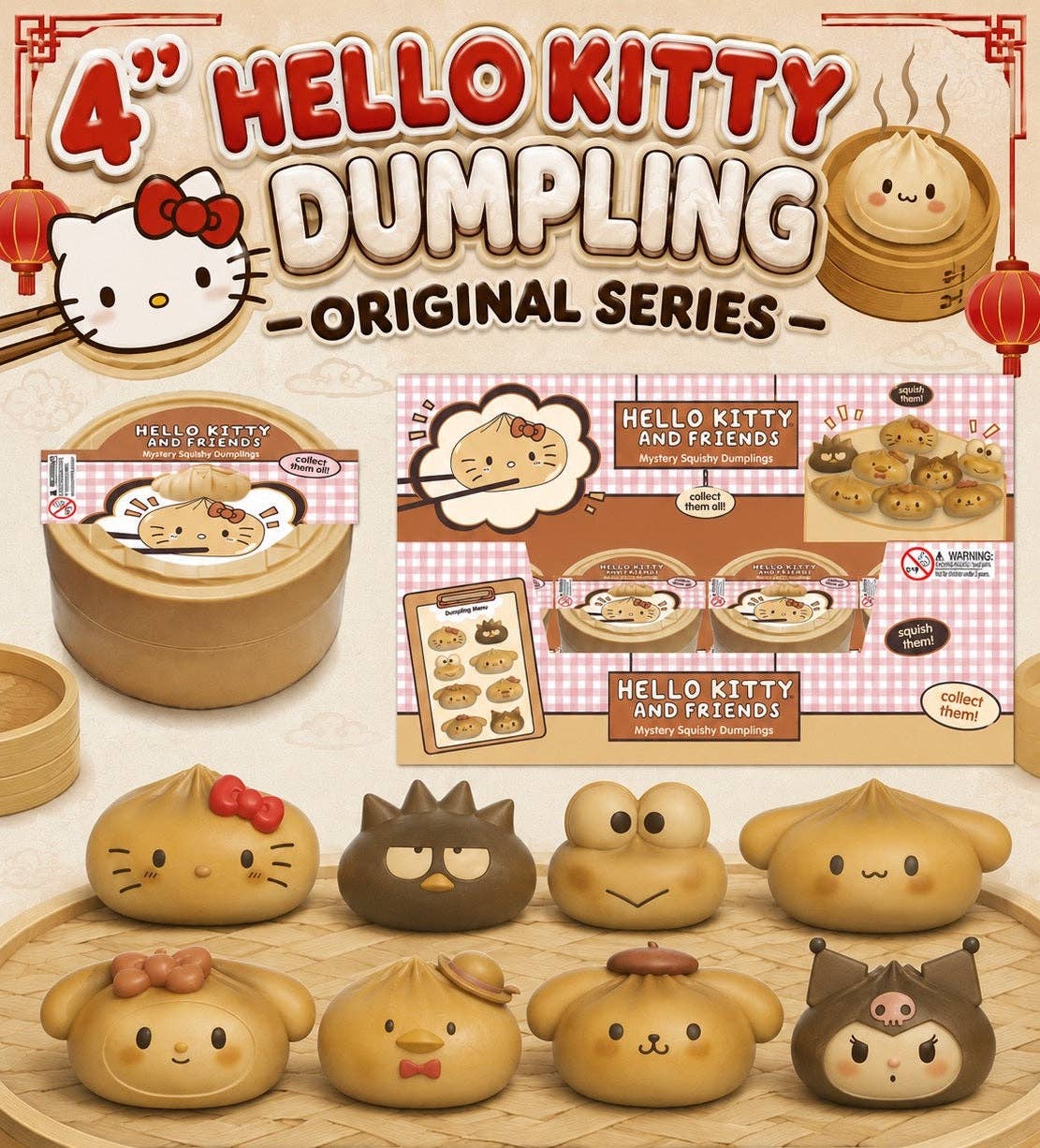 Hello Kitty And Friends Mystery Squishy Dumpling Original