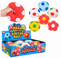 Squishy Mega Marshmallow Soccer Balls in assorted colors with retail display
