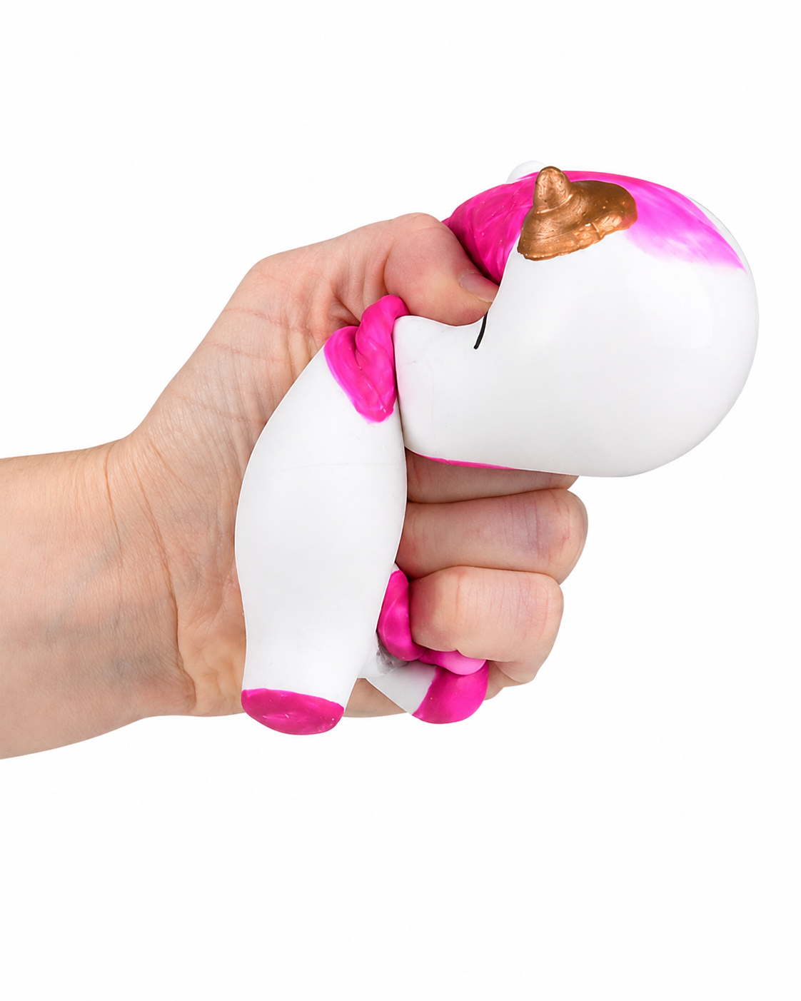 Toy Network Squish & Stretch Unicorn dough-filled squishy toy being squeezed
